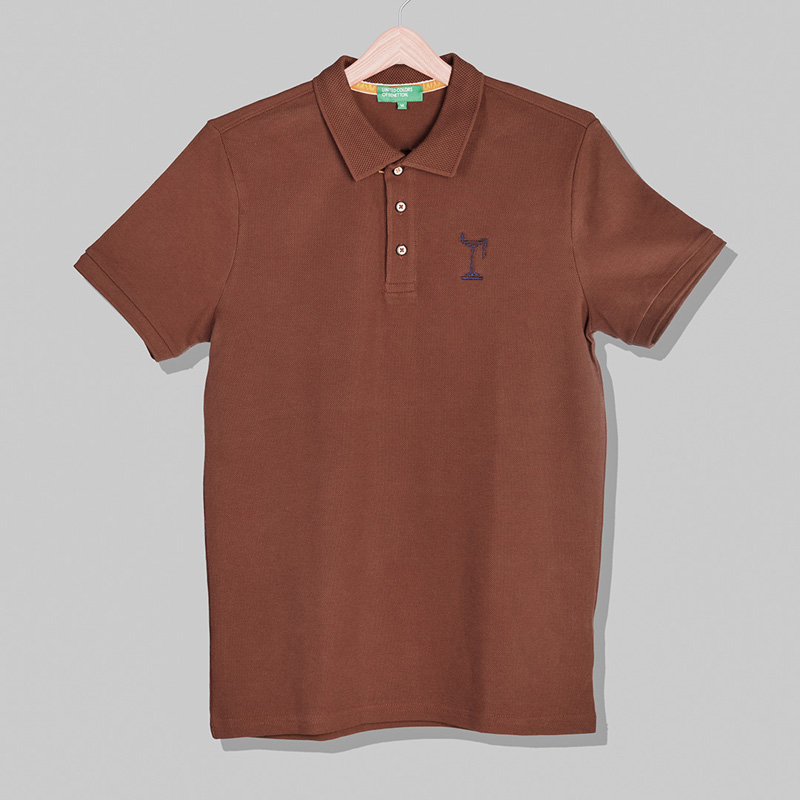 T-Shirt Polo Oatmeal Brown