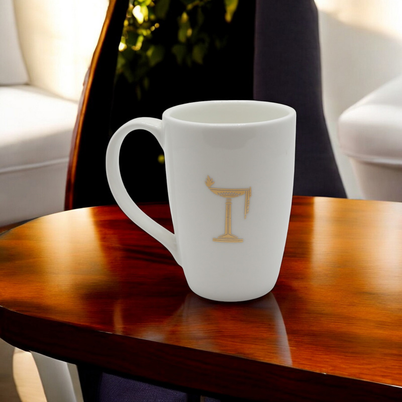 White Mug Golden Print