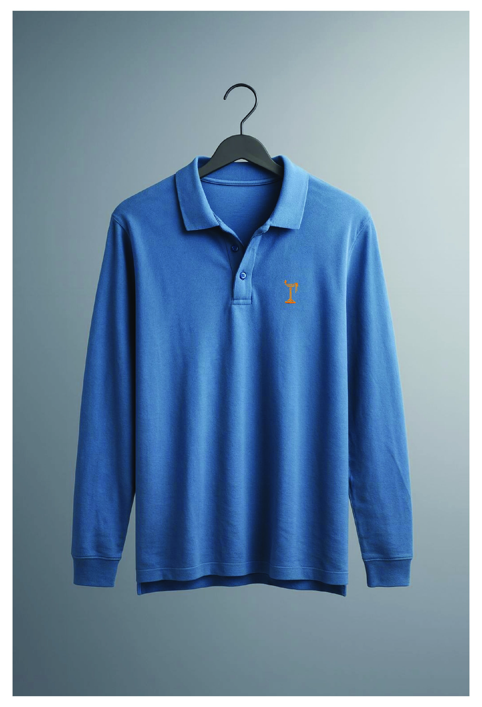 T-Shirt Polo Full Sleeve Petrol Blue